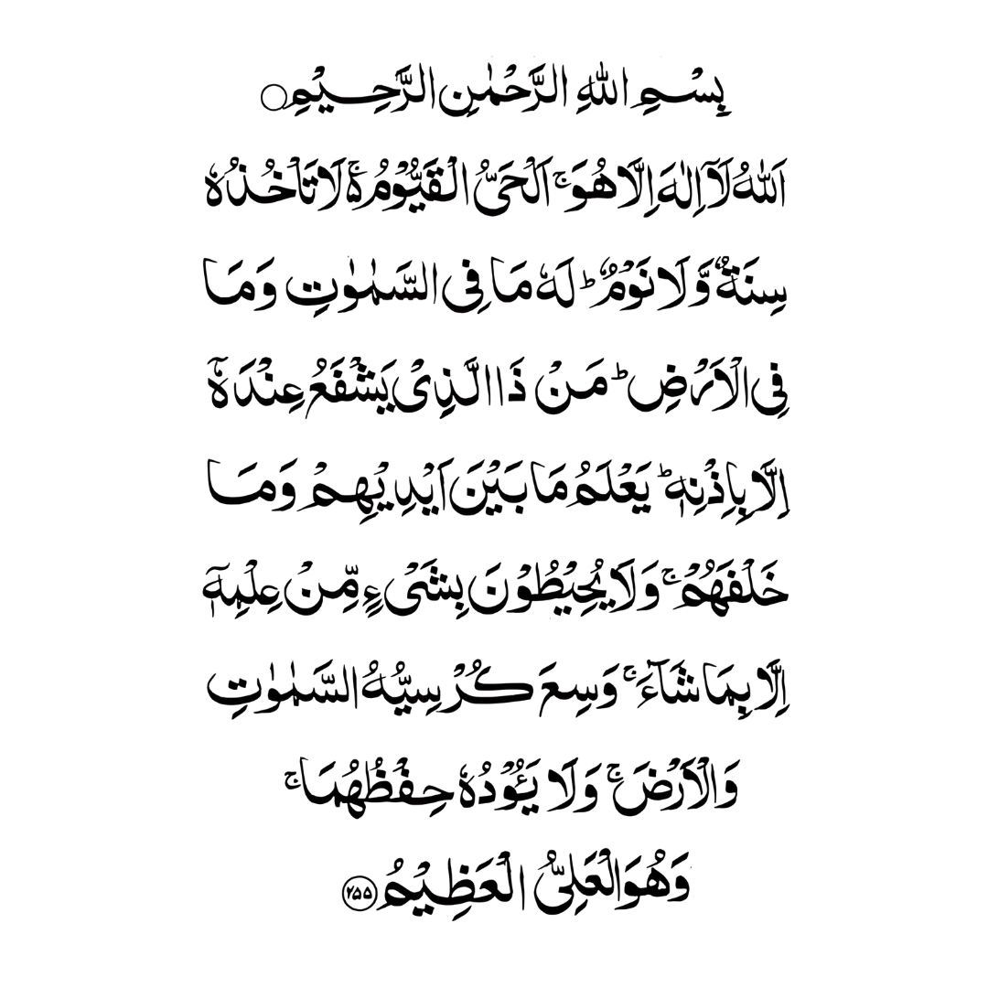 Aayatal Kurse read online, surah from Quran